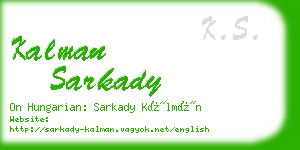 kalman sarkady business card